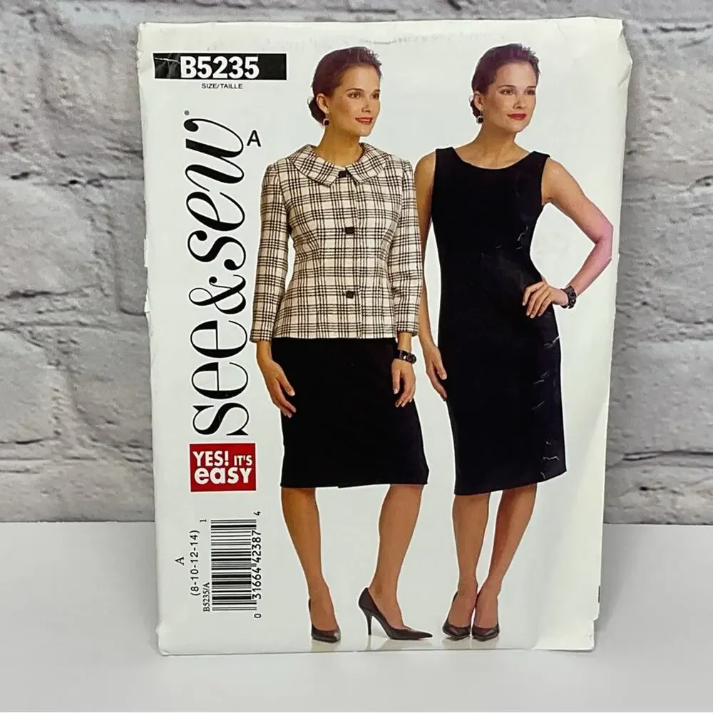 See & Sew Sewing Pattern B5235 Dress & Jacket Women's Sizes 8-14 Uncut Business